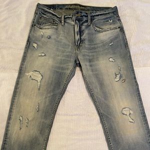 American eagle ripped jeans slim strait